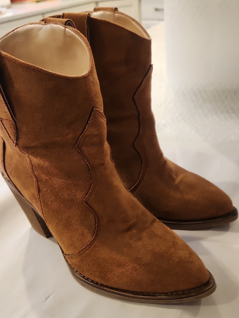 Women’s Suede Ankle Boots in Brown - Picture 3 of 8